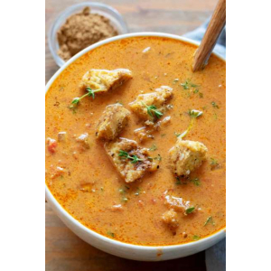 Corn Soup with Spicy tikka chicken